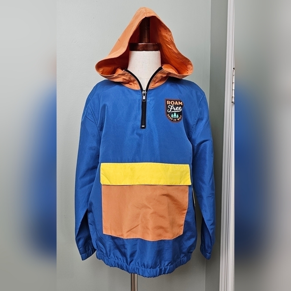Jem Boys Roam Free Colorblocked 1/4-Zip Hooded Anorak Windbreaker SMALL (6/7)